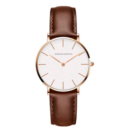 36mm ladies simple watch waterproof Korean white belt student watch