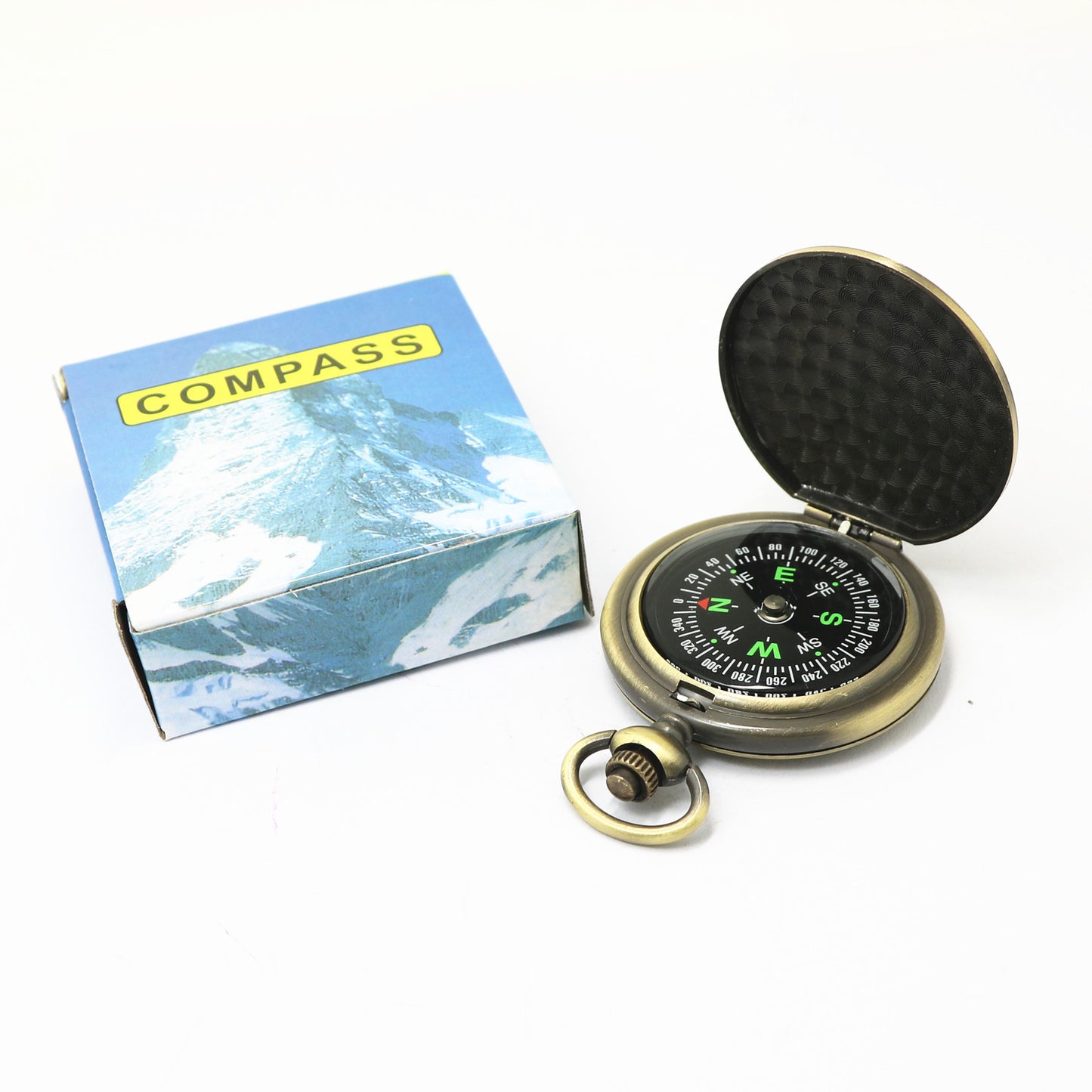 Outdoor Vintage Zinc Alloy Flip Cover Pocket Watch Compass