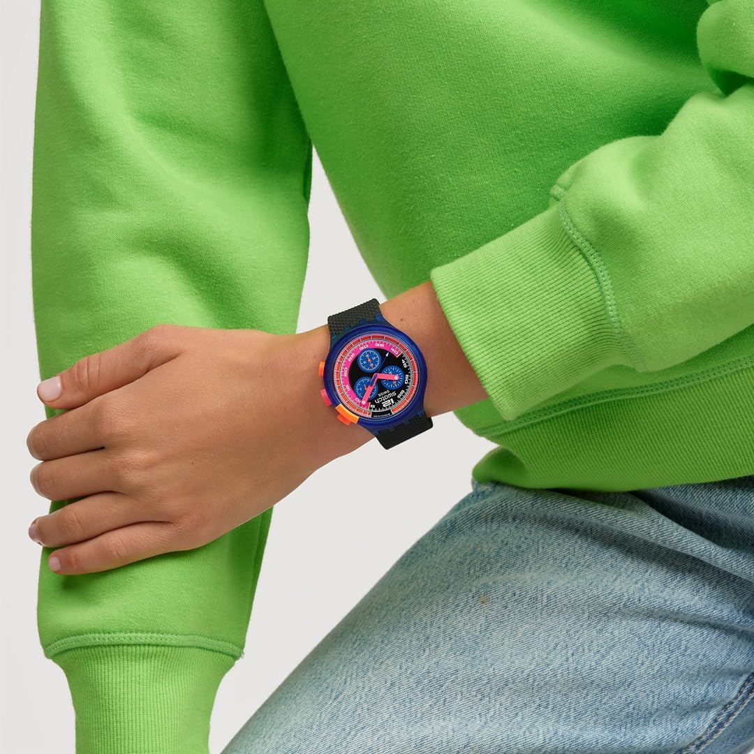 Swatch - Orologio in plastic. blu-blu-nero
