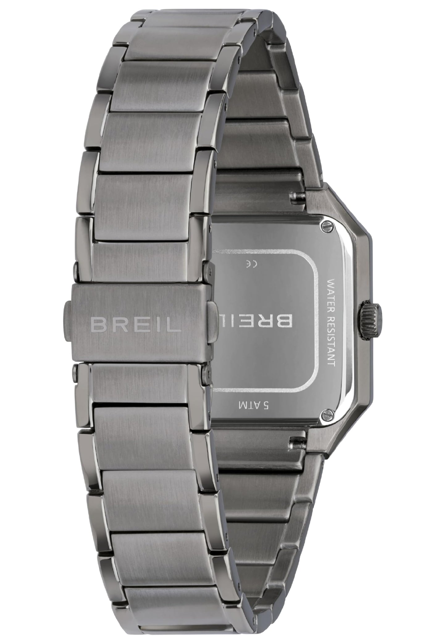 Breil, Collezione The B, Orologio Donna in Acciaio, Movimento al Quarzo Solo Tempo, Cassa Quadrata Monocolore 27x26 mm, Lunghezza Regolabile 13.5-19 cm, Chiusura Déployante con Pulsanti