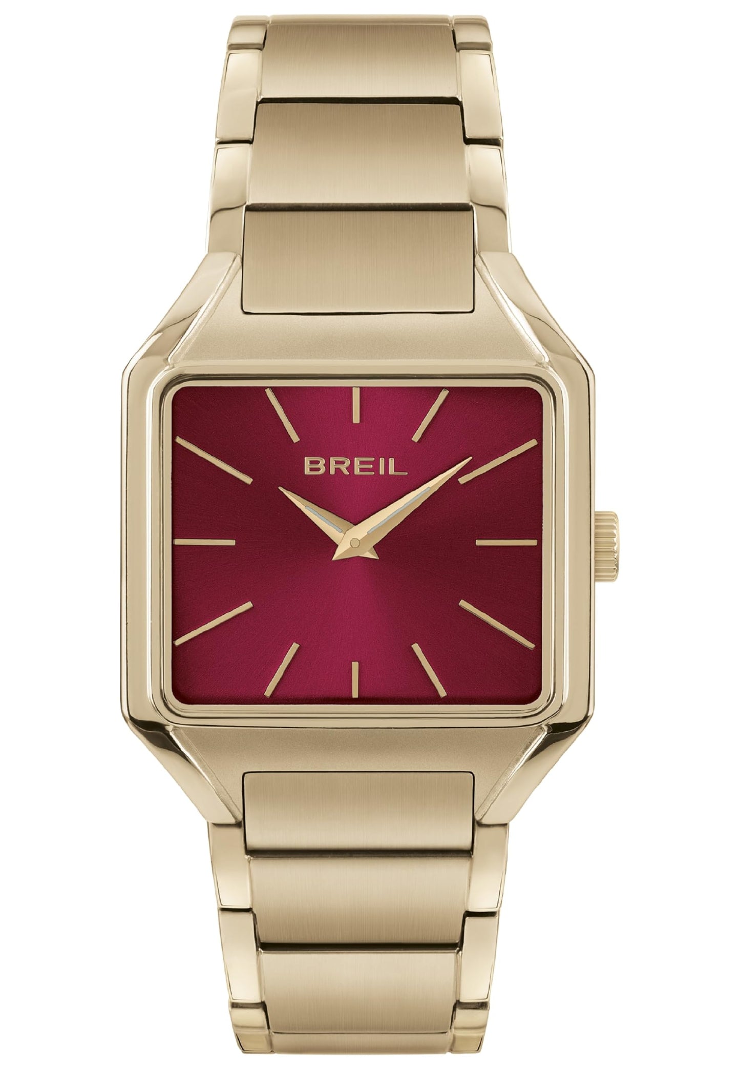 Breil, Collezione The B, Orologio Donna in Acciaio, Movimento al Quarzo Solo Tempo, Cassa Quadrata Monocolore 27x26 mm, Lunghezza Regolabile 13.5-19 cm, Chiusura Déployante con Pulsanti