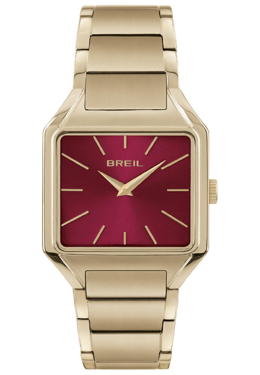 Breil, Collezione The B, Orologio Donna in Acciaio, Movimento al Quarzo Solo Tempo, Cassa Quadrata Monocolore 27x26 mm, Lunghezza Regolabile 13.5-19 cm, Chiusura Déployante con Pulsanti