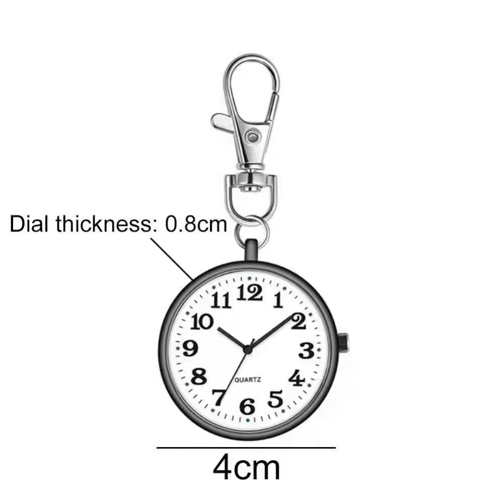 Clear Numbers Luminous Watch Keychain Pocket Watch