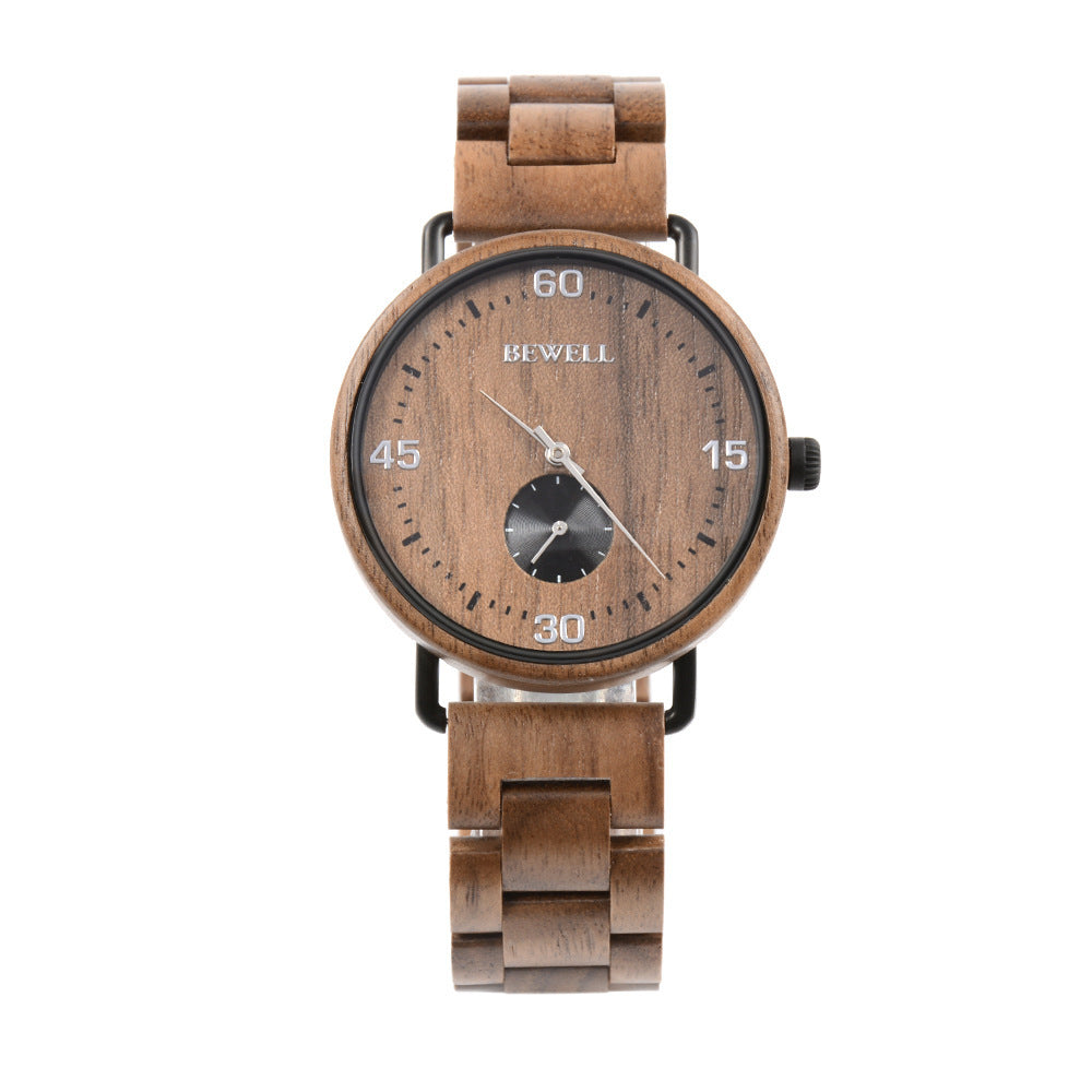 Men's Wooden Watch Steel Back Cover Steel Liner