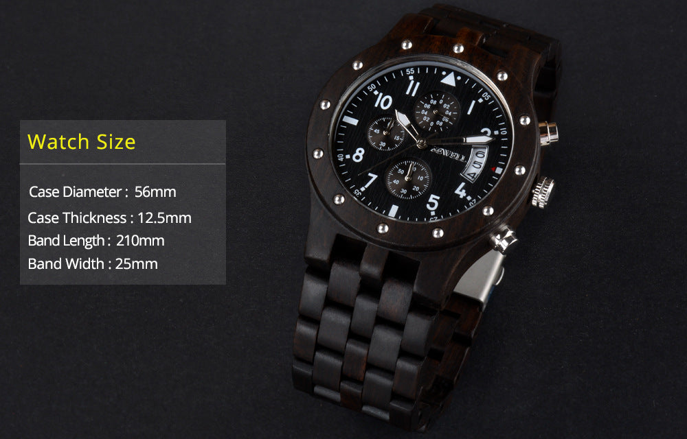 Fashion Men's Wooden Watch Luminous Watch Needles Cross-border E-commerce Factory In Stock Wholesale