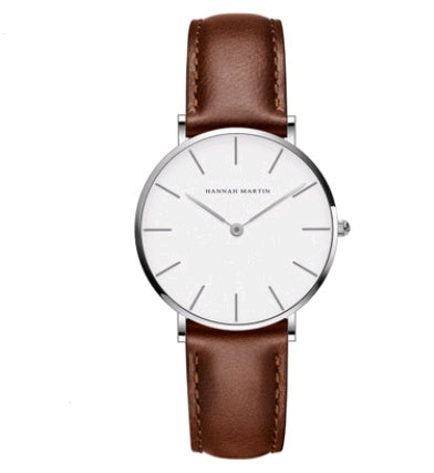 36mm ladies simple watch waterproof Korean white belt student watch
