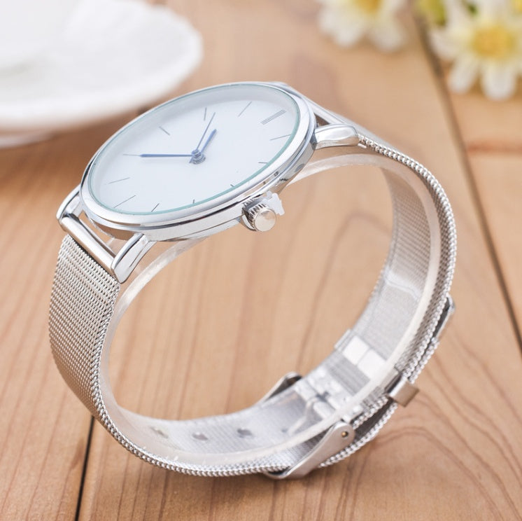 Geneva alloy mesh belt watch GENEVA ultra-thin fashion unisex quartz watch