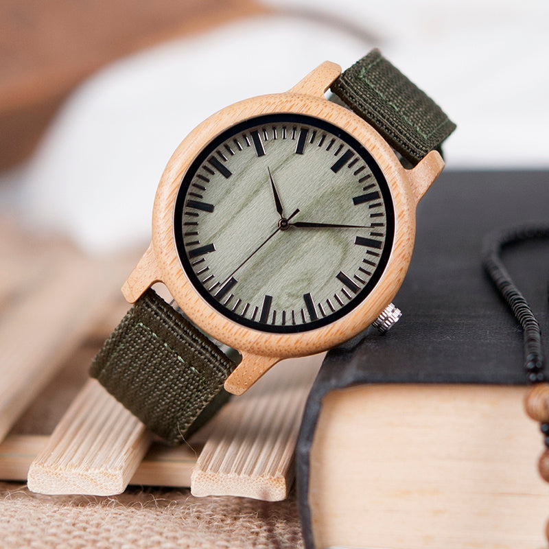Wooden hand-framed bamboo wood woven strap