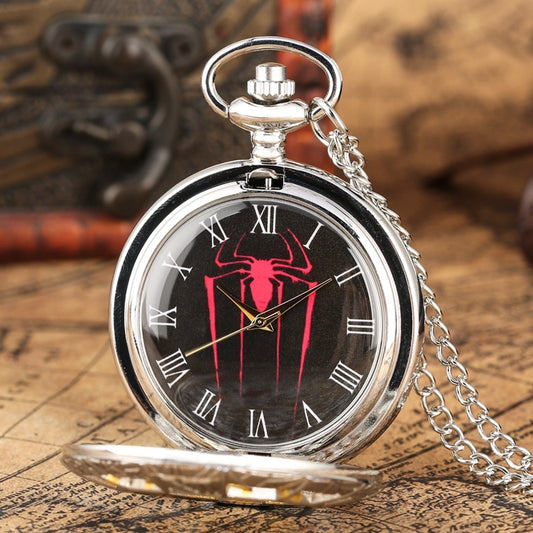 Large Skeleton Spider Pattern Mesh Vintage Pocket Watch