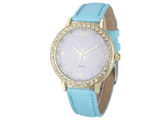 Women's watch sun face quartz watch personality rhinestone decoration fashion watch