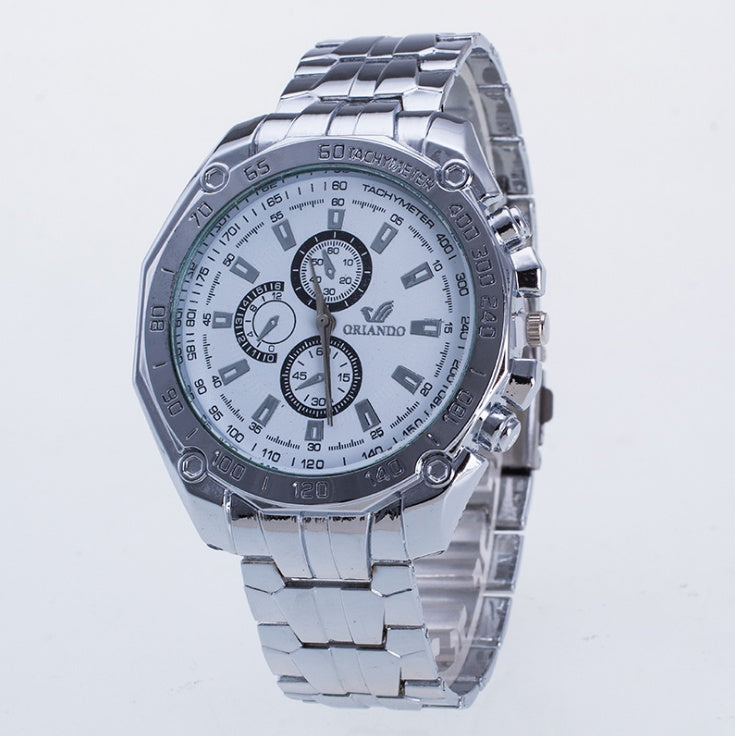 Fashion Silver Stainless Steel Mens Watches Top Brand Luxury Watch Men Sport Clock Man Casual Wristwatch Relogio Masculino 