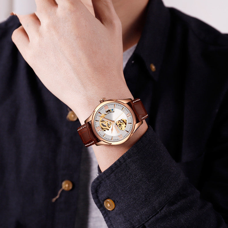 Waterproof Men's Automatic Skeleton Mechanical Watch