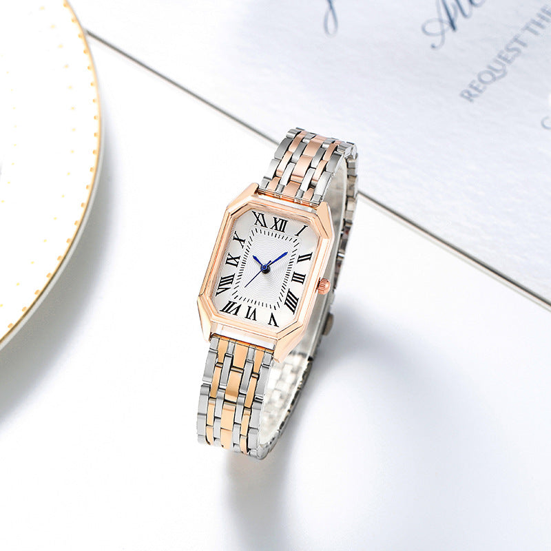 New fashion foreign trade alloy steel strap steel chain watch ladies quartz watch wholesale 21