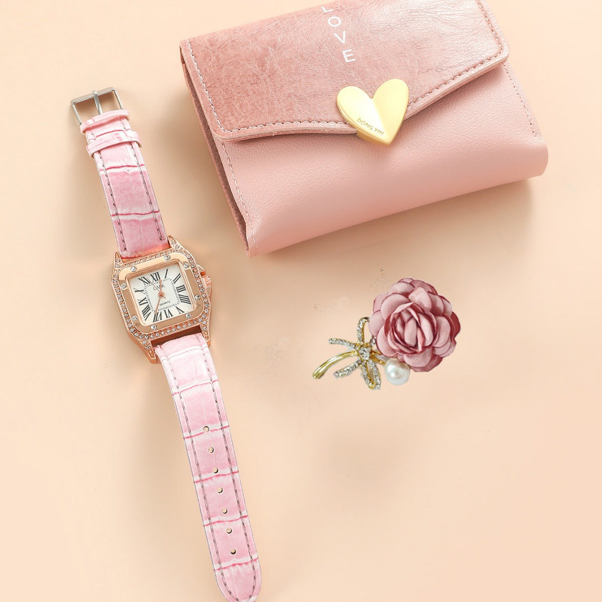 Ladies' Wallet Belt Brooch Watch Gift Set