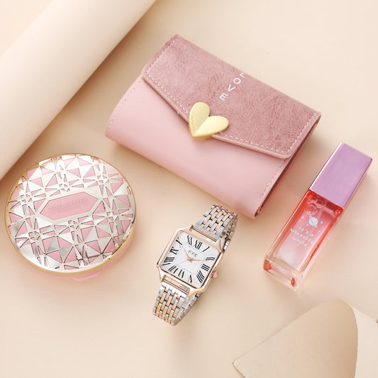 Matching gift box, women's wristwatch, women's perfume, air cushion, wallet