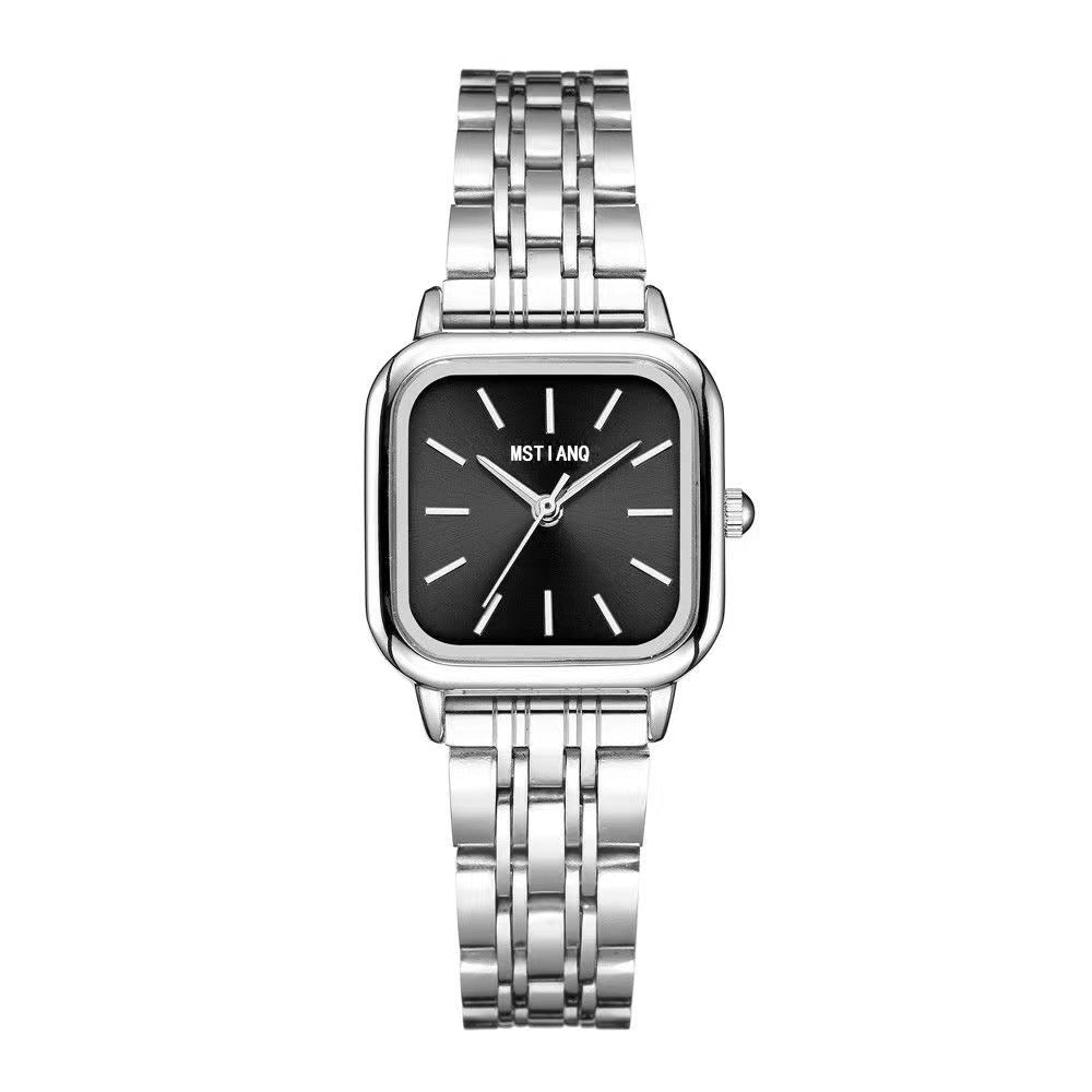 ins niche design women's fashion versatile watch female Korean version simple temperament student steel belt examination quartz watch