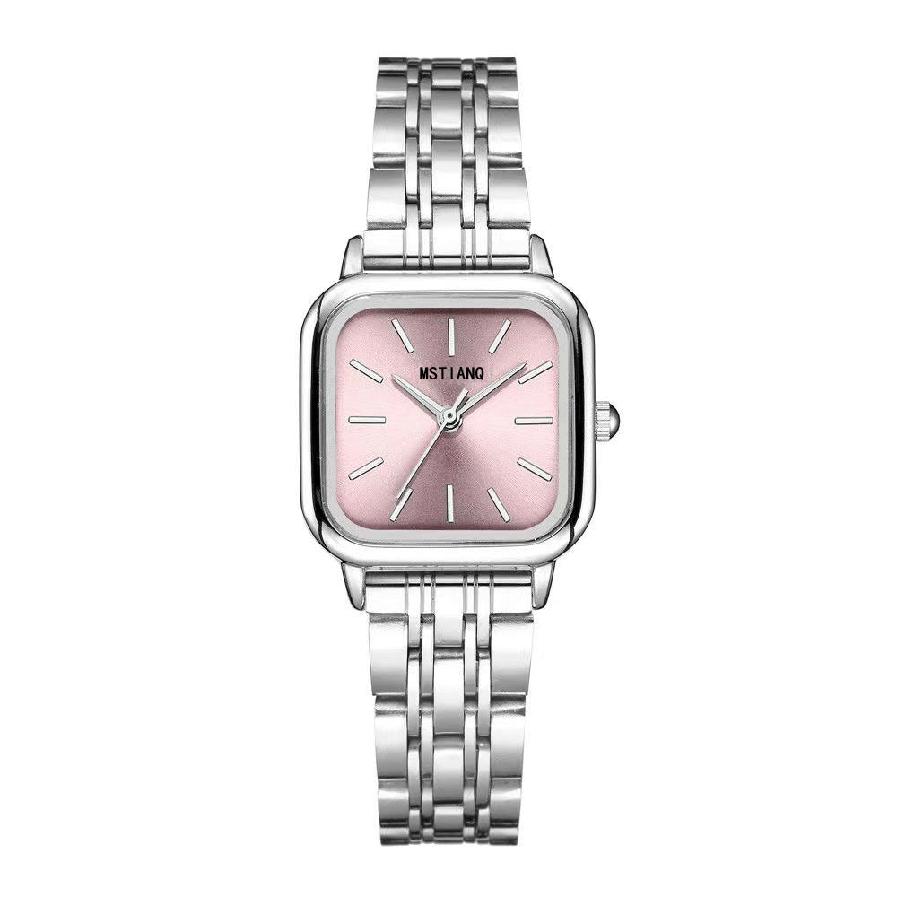 ins niche design women's fashion versatile watch female Korean version simple temperament student steel belt examination quartz watch