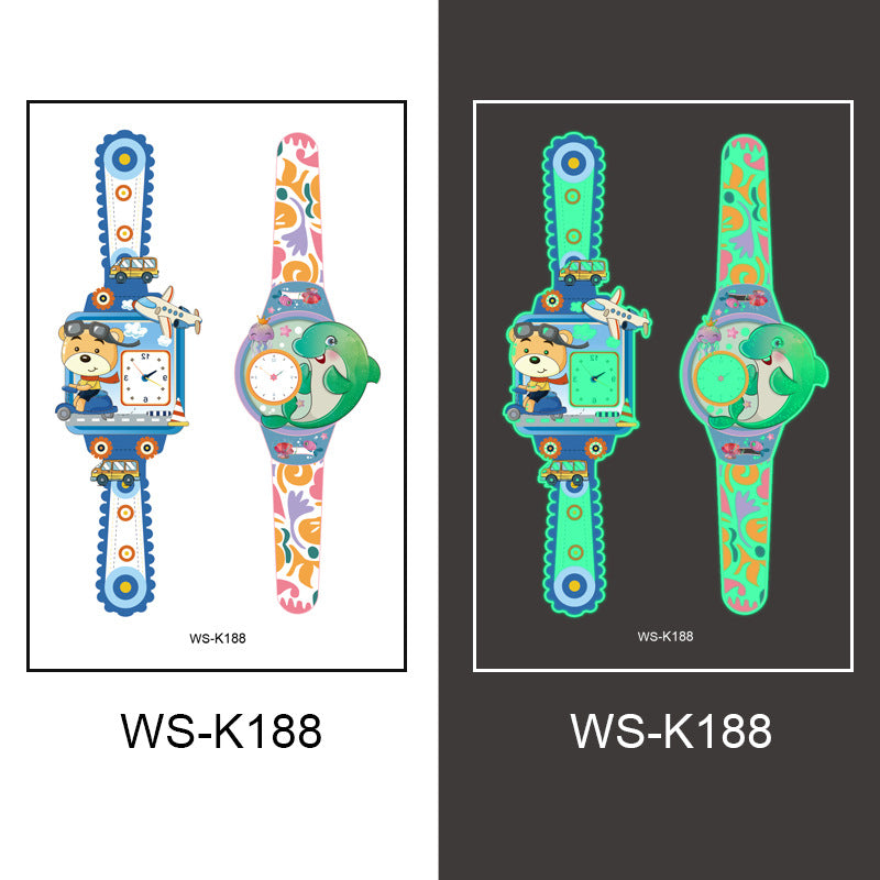 New cross-border waterproof children's luminous watch tattoo stickers boys and girls luminous watch tattoo stickers wholesale