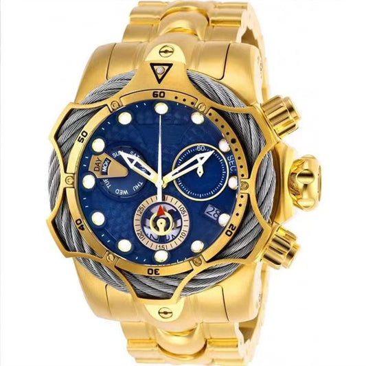 One piece of steel wire rope cross-border watch European alloy quartz watch men's waterproof watch non-mechanical watch