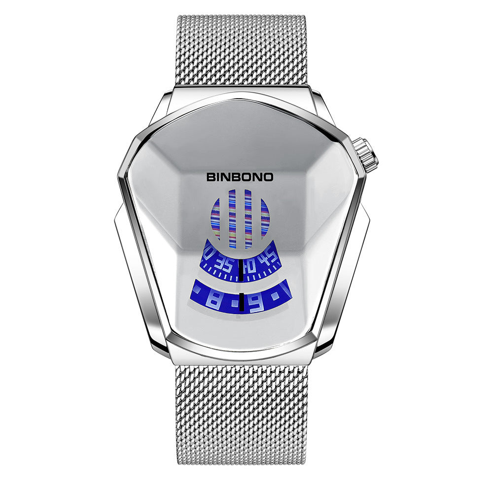 Fashion personality men's watch trend large market watch style motorcycle concept watch men's domineering black technology watch