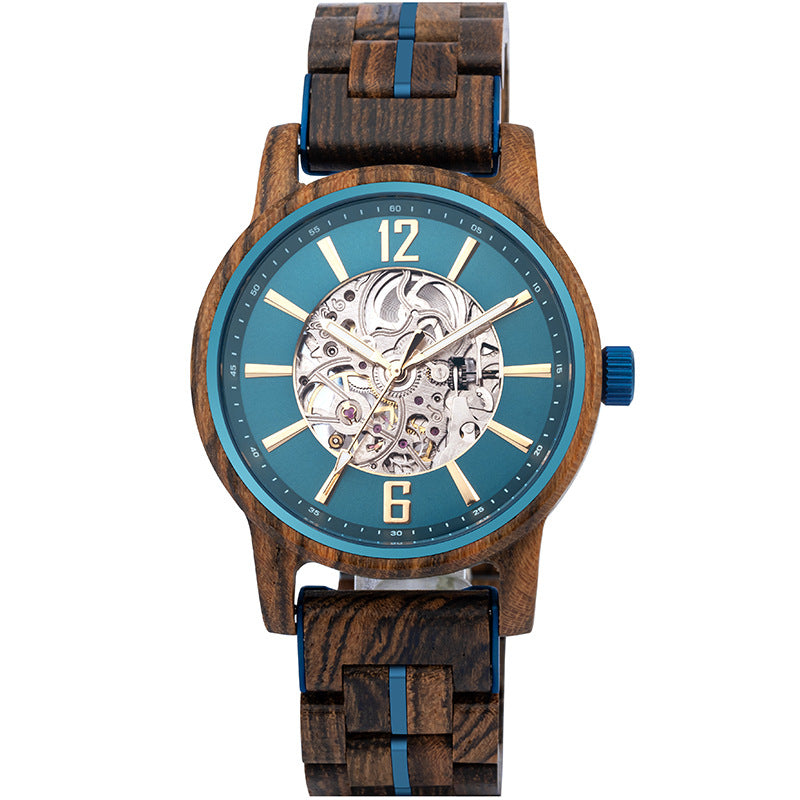 BOBO BIRD wooden watch three-eye multifunctional men's fully automatic mechanical watch steel and wood watch factory wholesale