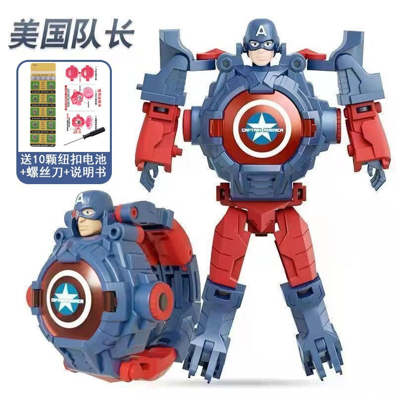 Ultraman Spiderman Children's Projection Watch Cartoon Transformation Robot Kindergarten Gift Boys and Girls Electronic Watch