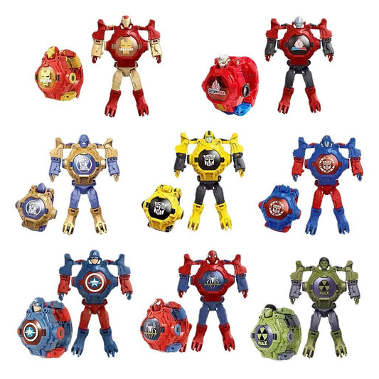 Ultraman Spiderman Children's Projection Watch Cartoon Transformation Robot Kindergarten Gift Boys and Girls Electronic Watch