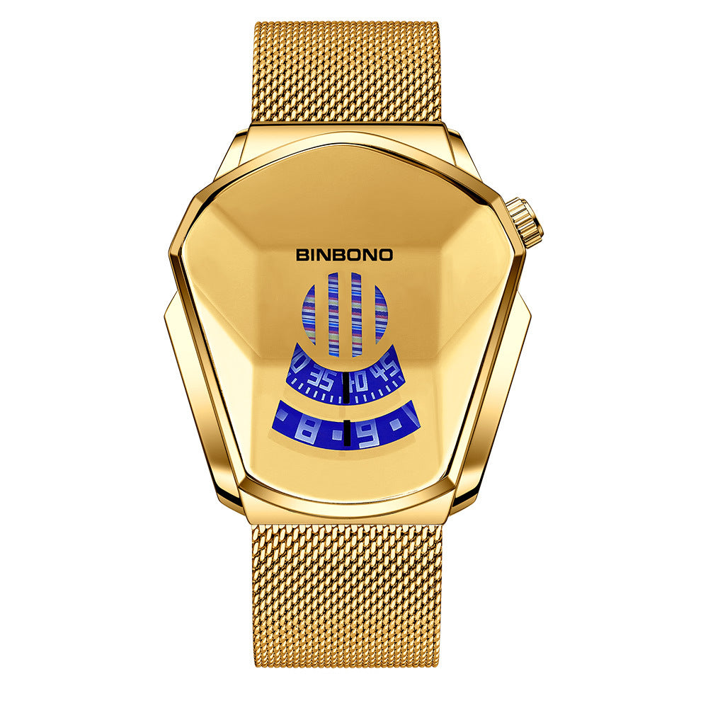 Fashion personality men's watch trend large market watch style motorcycle concept watch men's domineering black technology watch