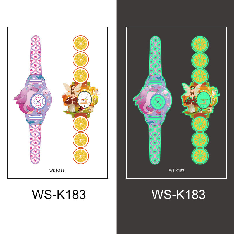 New cross-border waterproof children's luminous watch tattoo stickers boys and girls luminous watch tattoo stickers wholesale