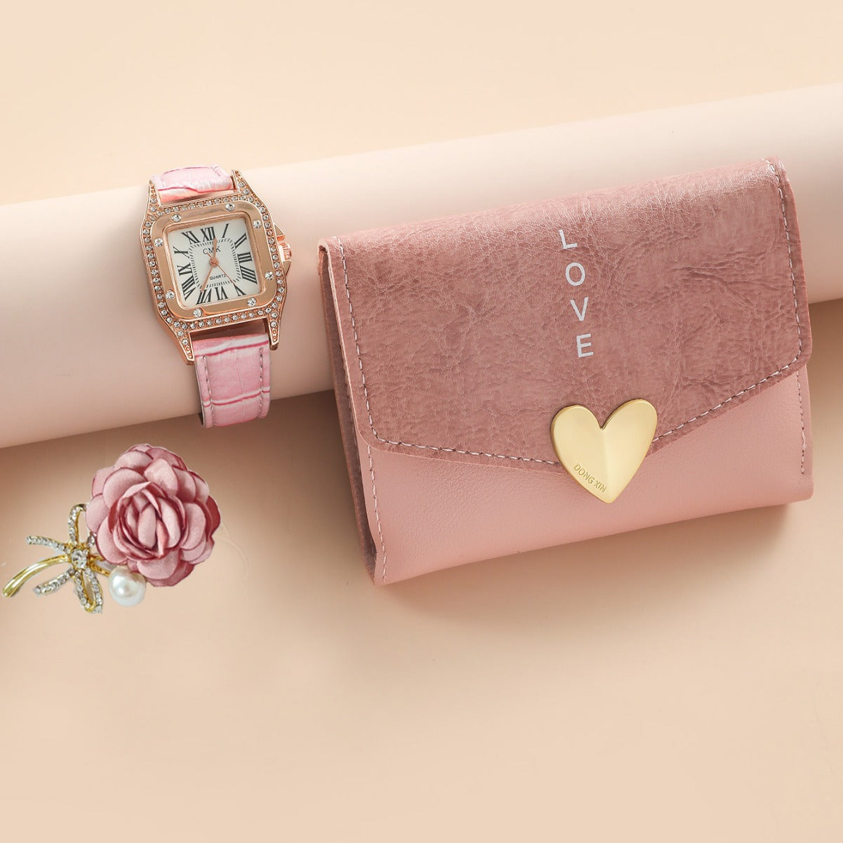 Ladies' Wallet Belt Brooch Watch Gift Set