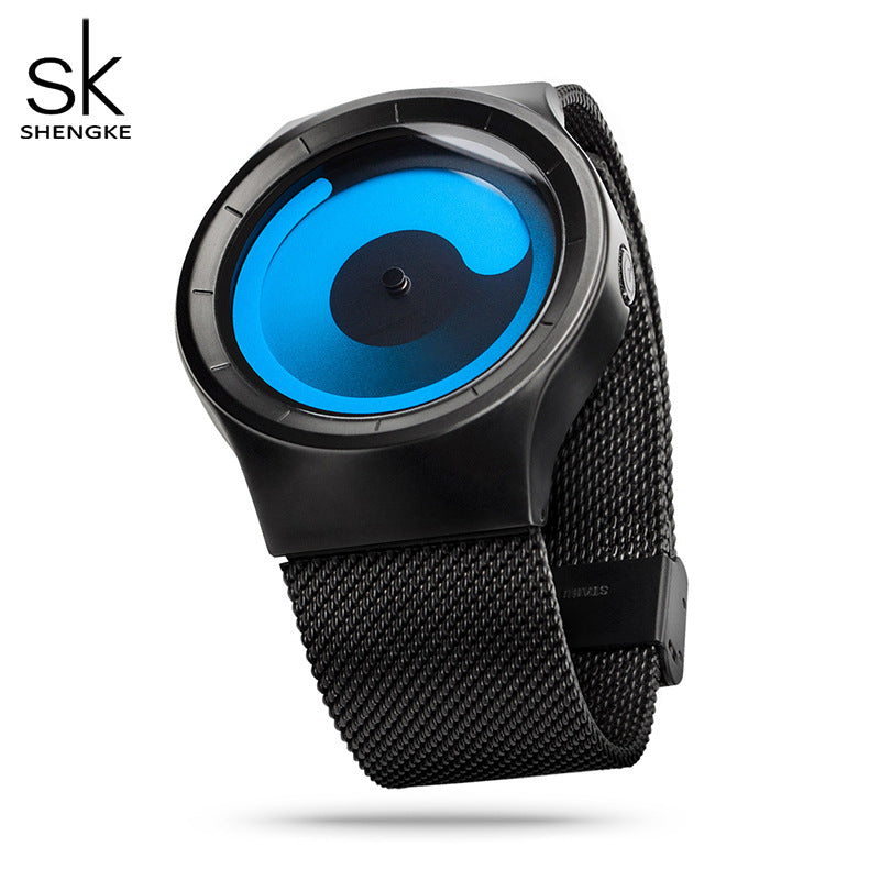 Sinobi couple watch trend contrast color creative needle-free vortex concept watch quartz watch men's cross-border 9659