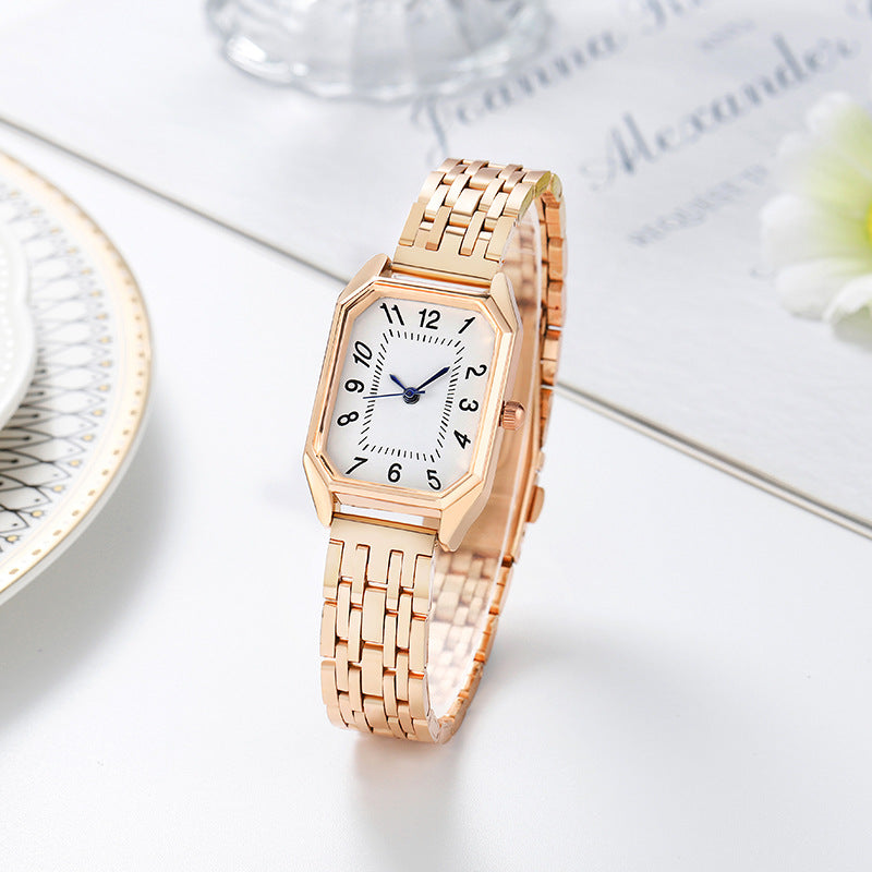 New fashion foreign trade alloy steel strap steel chain watch ladies quartz watch wholesale 21