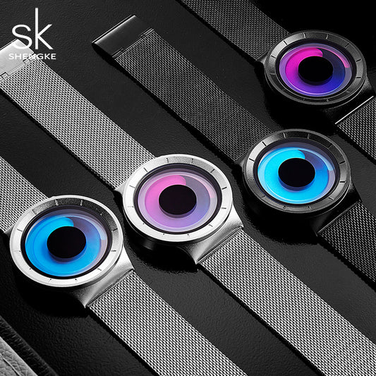 Sinobi couple watch trend contrast color creative needle-free vortex concept watch quartz watch men's cross-border 9659