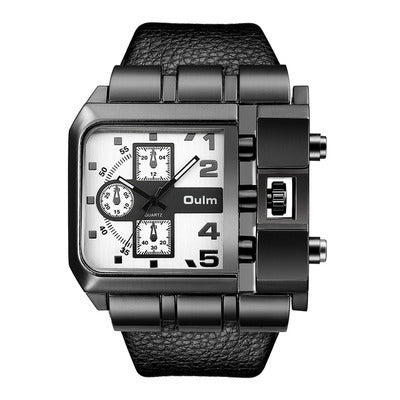 Oulm Large Dial Quartz Men's Watch Casual Belt Men's Watch Personality Foreign Trade Square Manufactor Wholesale
