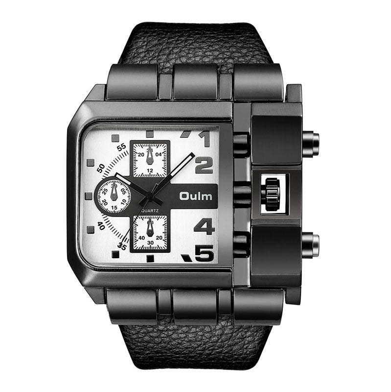 Oulm Large Dial Quartz Men's Watch Casual Belt Men's Watch Personality Foreign Trade Square Manufactor Wholesale
