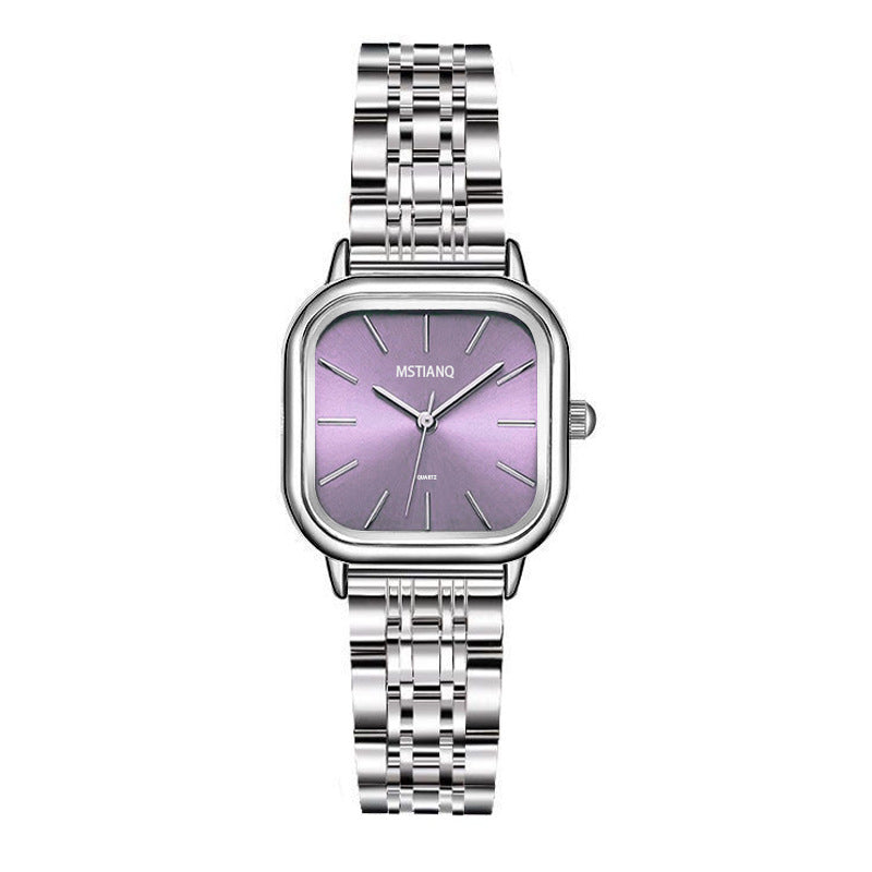 ins niche design women's fashion versatile watch female Korean version simple temperament student steel belt examination quartz watch