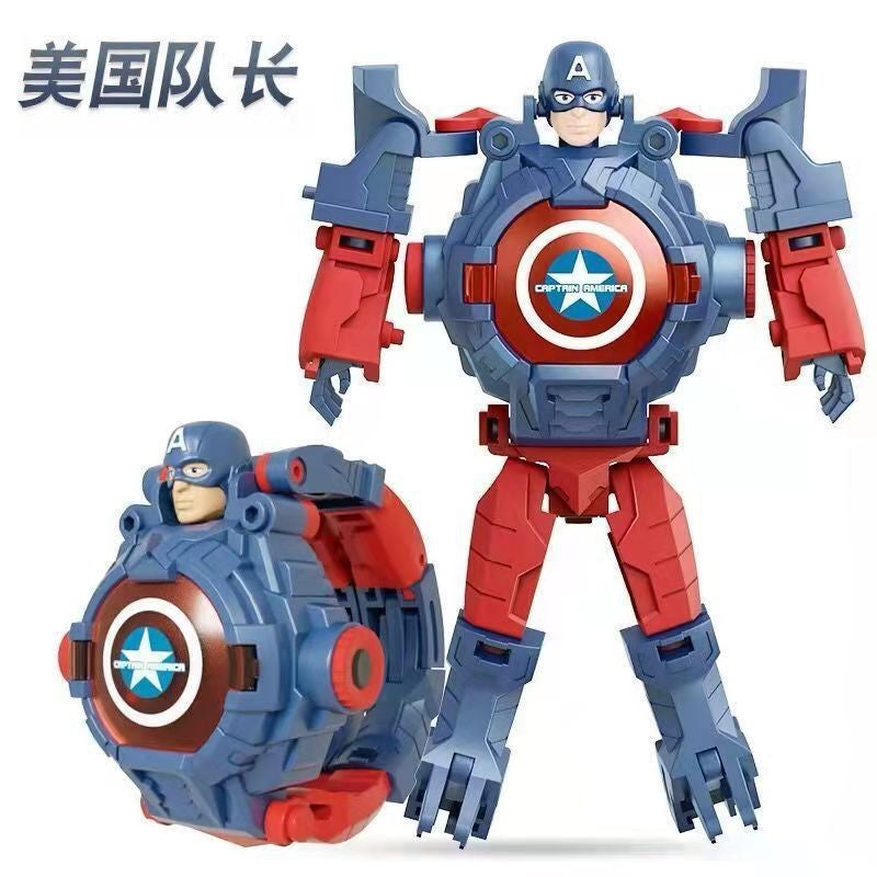 Ultraman Spiderman Children's Projection Watch Cartoon Transformation Robot Kindergarten Gift Boys and Girls Electronic Watch