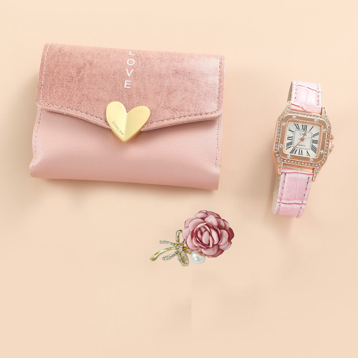 Ladies' Wallet Belt Brooch Watch Gift Set