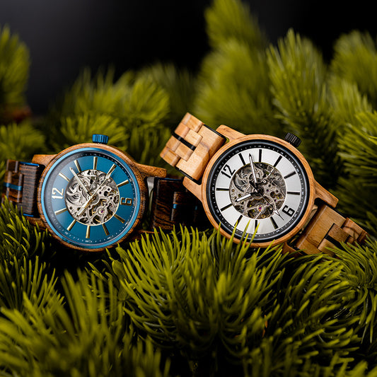 BOBO BIRD wooden watch three-eye multifunctional men's fully automatic mechanical watch steel and wood watch factory wholesale