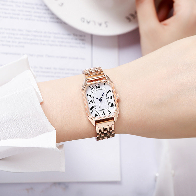 New fashion foreign trade alloy steel strap steel chain watch ladies quartz watch wholesale 21