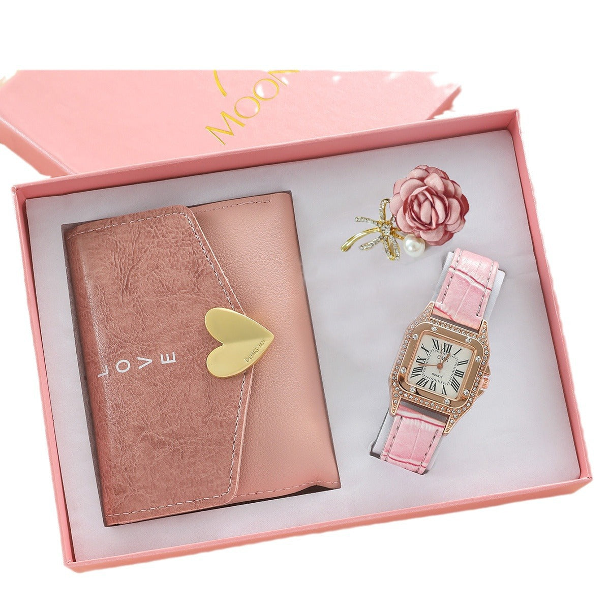 Ladies' Wallet Belt Brooch Watch Gift Set