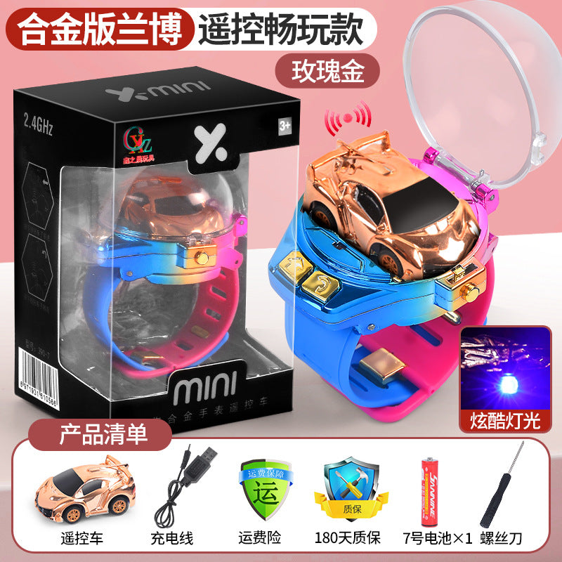 Douyin net red watch remote control car charging mini car alloy racing children boys and girls toy gifts