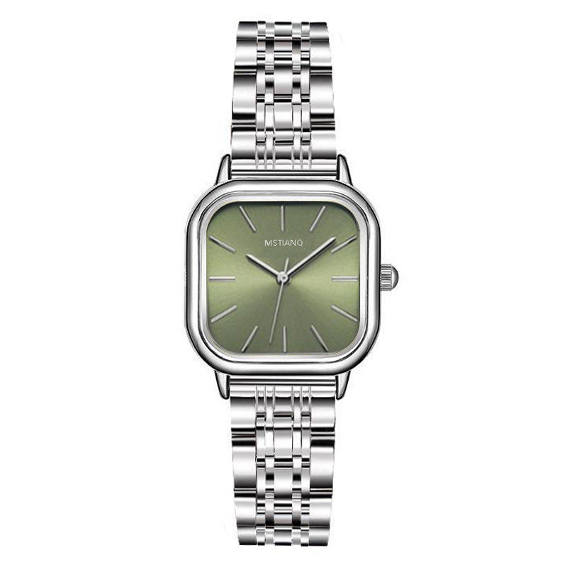 ins niche design women's fashion versatile watch female Korean version simple temperament student steel belt examination quartz watch