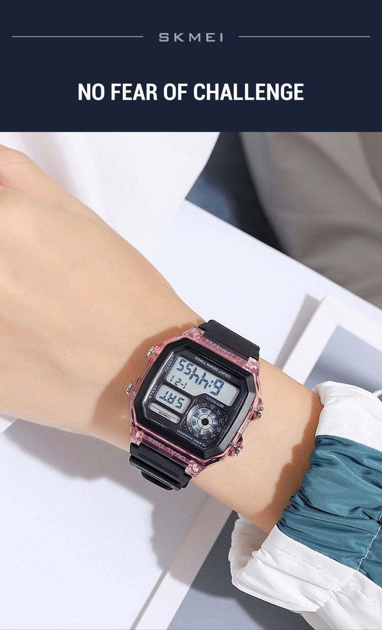 Men And Women Fashion Outdoor Sports Students Waterproof Multifunctional Electronic Watch