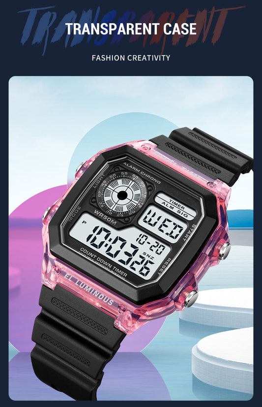 Men And Women Fashion Outdoor Sports Students Waterproof Multifunctional Electronic Watch