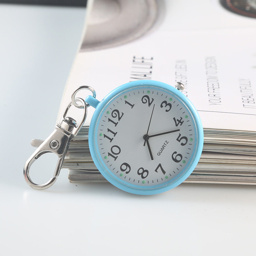 Clear Numbers Luminous Watch Keychain Pocket Watch