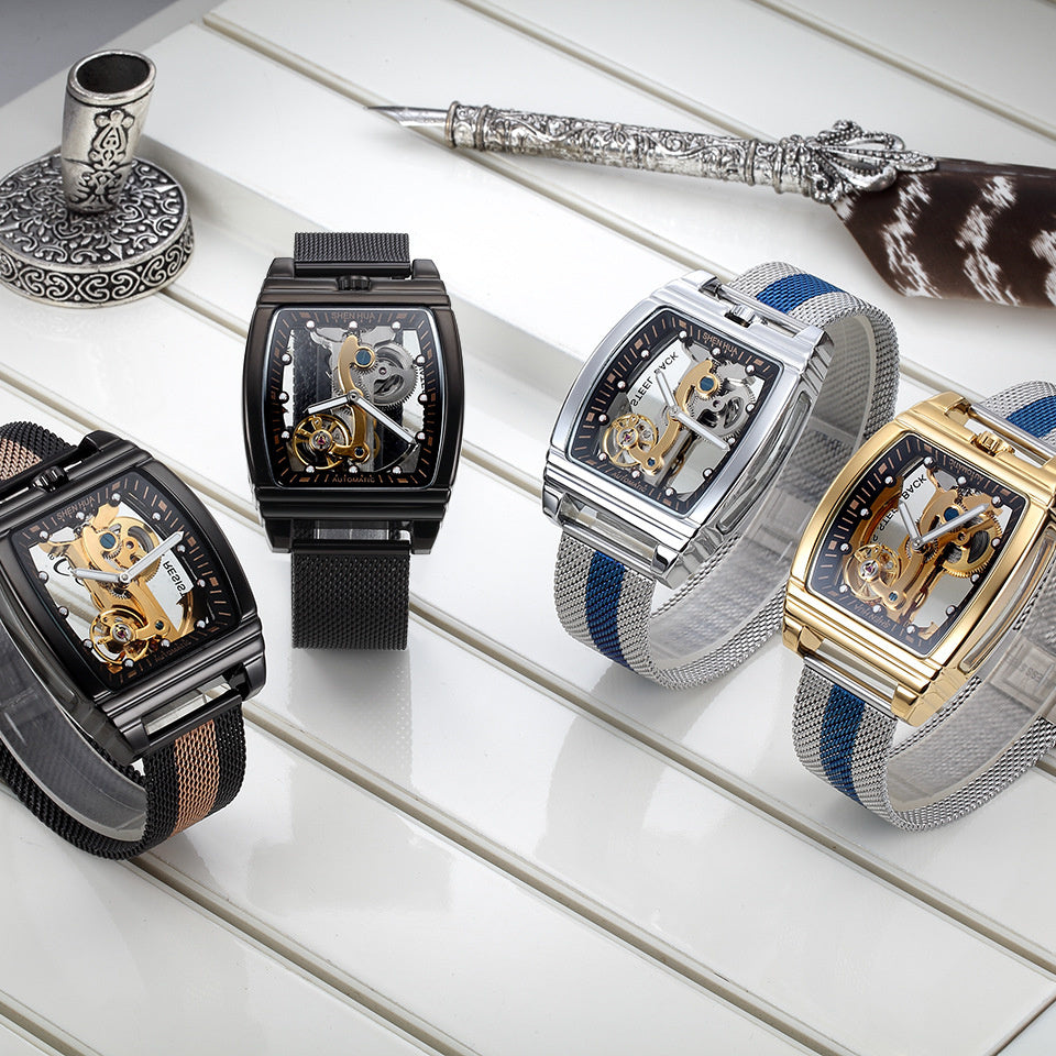 Explosive Luminous Barrel-shaped Hollow Automatic Waterproof Men's Watch