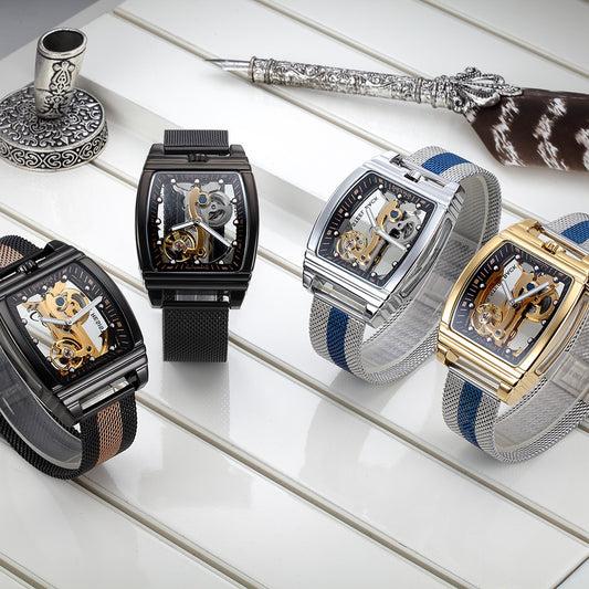Explosive Luminous Barrel-shaped Hollow Automatic Waterproof Men's Watch
