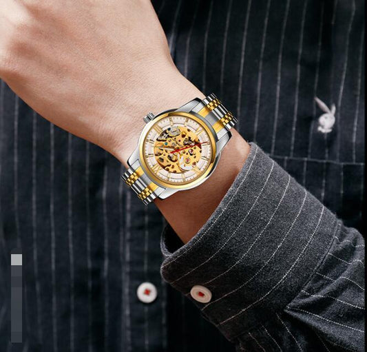 Fashion Temperament Automatic Mechanical Men's Leather Business Watch