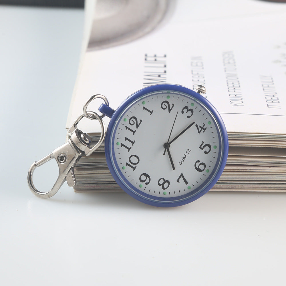 Clear Numbers Luminous Watch Keychain Pocket Watch